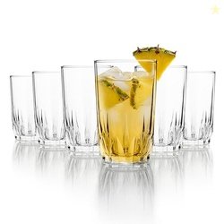 CELLO Glaze Tumbler Glasses Set of 6, 180 ml Transparent | Dishwasher