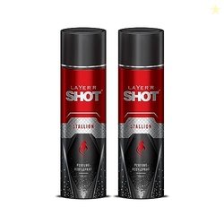 Layer'r Shot Stallion Body Spray For Men - 2 x 120ml Each | Long Lasti