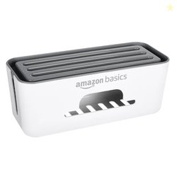 Amazon Basics - Cable Management Box with Mobile Stand - Power Strip,