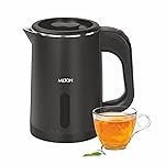 Milton Companion Electric Kettle 800 ml,1000 Watt | 304 Stainless Steel Inner Body | Double Wall & Cool Touch Body | Auto Cut-Off | Wider Mouth,Detachable 360 Degree Connector,Cordless Pot (Black)