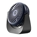 Portronics Portable Rechargeable Fan 360Â° Rotatable, 3D Curved Blade, Noiseless Design, 3 Speed Modes for Home, Desk, Office, Car & Outdoor(Blue)