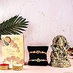 Archies Rakhi for Brother on Rakshabandhan | Ganesha Idol Combo Set with 2 Special Rakhi for Bhaiya/Bro/Bhai with Card AR-IDOL142
