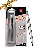 Cello Signature CrÃ¨me Ivory Ball Pen|Blue Ink|1 Ball Pen|Ivory and Gold Finish|Premium Metal Pens for Office Use|Stylish Gifts for Christmas and New Year|Gifts for Men and Women