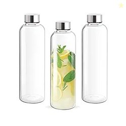 Treo by Milton Clarion Borosilicate Glass Fridge Water Bottle Set of 3