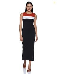 Amazon Brand - Symbol Women's Polyester Blend Bodycon Maxi Dress (SYMS