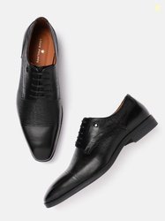 Louis Philippe Men Formal Textured Leather Derbys