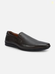 Louis Philippe Men Textured Leather Loafers