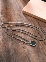 SPYRONIX REAL TREASURE Stylish Square Locket Chain for Men and Boys Si
