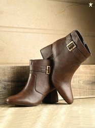 El Paso EL PASO Women Brown Faux Leather Casual Slip On Boots Boots Fo