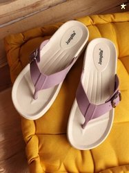 JUMPLITE Women Flats Sandal(Purple , 8)