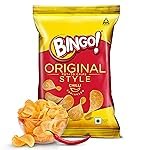 Bingo! Original Style Chilli Sprinkled – Flat Cut Spicy Potato Chips Pack for Snacks, 90g/85gram/90.7G(Weight may vary)