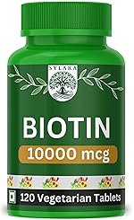 SYLARA Biotin 10000mcg – 120 Tablets Capsules Supplement – 10000 mcg Biotin Tablets for Hair Growth