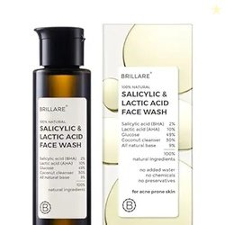 Brillare 2% Salicylic Acid Face Wash for Oily Skin | With Lactic Acid