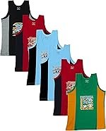 Dowin Kids Sleeveless Printed 100% Cotton Vests | Summer Wear Baniyan Infant Sando Toddler Undershirts | Skin Friendly | Lightweight | Sleeveless Design | (Pack of 6)