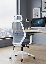 Nova High-Back Mesh Office Chair | 2 Year Warranty | Ergonomic Study | Computer Chair with Revolving Base | Single Lock Synchro Mechanism | Heavy-Duty Nylon Base (Grey) (DIY)