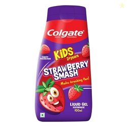 Colgate Kids Toothpaste in a Fun Squeezy Bottle, Strawberry Flavor Gel