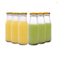 CROCO JAR Transparent Glass Bottles for Milk, Water, Juice & Beverages