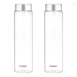 Amazon Brand - Solimo Borosilicate Glass Fridge Bottle with Leak Proof