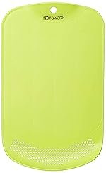Floraware Plastic Chopping Board with Drainer, BPA Free, Green
