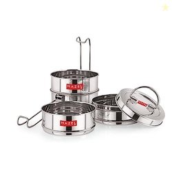 HAZEL Stainless Steel Stackable Tiffin Box | 4 Tier Compartment Tradit