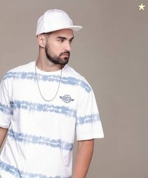 Roadster Men Tie & Dye Round Neck Pure Cotton White T-Shirt
