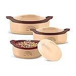 MILTON New Marvel Jr Inner Steel Casserole Gift Set Of 3, Brown Bpa Free Food Grade Easy To Carry Easy To Store Ideal For Chapatti Roti Curd Maker, 450 Ml