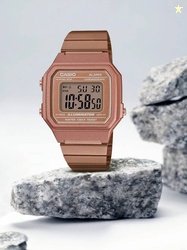 CASIO Vintage Rose Gold Dial Rose Gold Stainless Steel Band Digital Wa