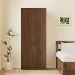 Amazon Brand - Solimo Medusa Engineered Wood 2 Door Wardrobe (Walnut F