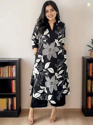 Anara Women Silk Georgette Kurti with Pyjamas &