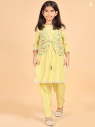 misbis Girls Regular Gotta Patti Kurta with Trousers & Jacket