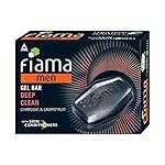 Fiama Men Deep Clean Gel Bar, with Charcoal, Grapefruit & Skin Conditioners, 125g Soap for Men, Skin Friendly pH, For All Skin Types