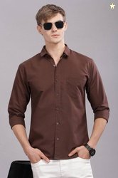 Uzmax Men Slim Fit Solid Spread Collar Casual Shirt