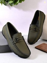 studwalker  Silicone Buckle Edition Loafers For Men(Green , 9)