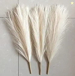SATYAM KRAFT 3 Pcs Artificial flowers Faux Pampas Grass small Fake Flo