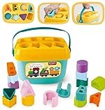 Prime Deals Baby First Blocks Activity Toys Sorter Baby and Toddler Toy ABCD Learning Shape Alphabets Storage Bucket Toys Sorting Game Developmental Educational Toy Children 16 Building Blocks