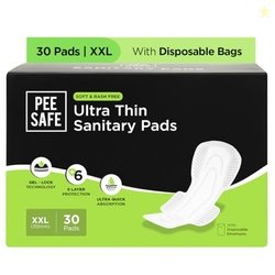 Pee Safe Ultra Thin Sanitary Pads For Women | XXL | 30 Pads For Rash F
