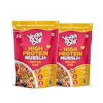 Yogabar High Protein Muesli Fruits & Nut 850Gm Pack of 2, 22G Protein | Packed With Apple, Almonds, & Super Seeds| Best High Protein Breakfast Cereal For Energy & Nutrition