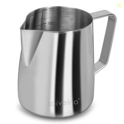 Milk Frothing Pitcher, 12 Oz Milk Frother Steamer Cup Stainless Steel