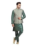 Ethluxis Men Kurta Pyjama Jacket Set