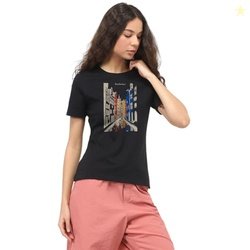 Nobero Women Graphic Printed T-Shirt(1W-TWTS-C1282-BL1_Black_XS)