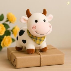 SCOOBA Super Soft 30cm Small White Color Cow Soft Toy - Polyfill Washa