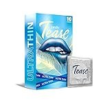 Kindly Tease Ultra Thin Condoms for Men, Pack of 10 – Extra Sensitive,0.05 MM Thin For Skin Like Feel, Paraben Free, Safe & Comfortable Protection