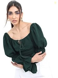 KETCH Women's Regular Fit Fashion Vest (KHTP000064_Emerald Green