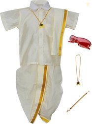 Amirtha Fashion Boys Festive & Party Shirt & Dhoti Set(White Pack of 1