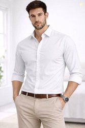 BROCON Men Regular Fit Solid Spread Collar Formal Shirt