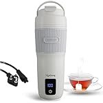 Lifelong 2 in 1 Portable Electric Kettle & Bottle for Travel 400ml | Wide Voltage | Ideal for Homes (220v) & Indian Trains (110v) | 4 Temp & Digital Touch Ctrl | Make Tea/Coffee Without Milk (LLEPK18)