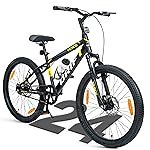 VESCO 24 T Drift Cycle for Big Kids MTB Mountain Bike | Dual Disk Brake & Front Suspension Single Speed Bicycle for Boys and Girls | 16 inches Frame | Ideal for 9-14 Years (Black)