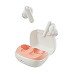 Skullcandy Smokin Buds Wireless in Ear Earbuds â ENC for Clear Calls, Music/Movie/Podcast EQ Modes, 20Hr Battery, Rapid Charge, Touch Controls, Solo Bud Use (Bone/Orange Glow)