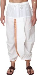 RAMESHWARAM FABRICS Ready made Elastic Cotton Silk Dhoti for men, Free