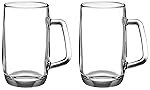 Solimo Troilus Glass Beer Mug Set, 470ml, Set of 2, Transparent